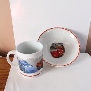 Disney Cars Ceramic Dish set Mug Bowl Kids